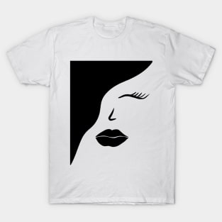 black and white half beauty face T-Shirt